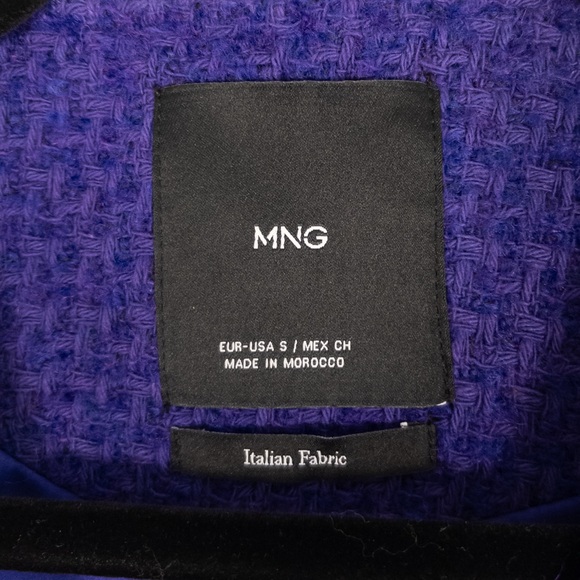 NWT Mango MNG Purple Tweed Blazer Jacket - Picture 6 of 8